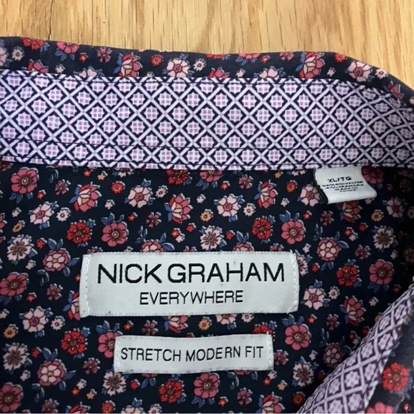 Nick Graham Everywhere Stretch Performance Floral Short Sleeve Shirt - Picture 3 of 7
